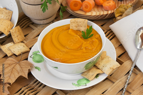 Puré de verduras, zanahorias y calabaza.