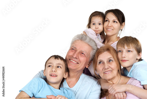 Happy Caucasian family of six
