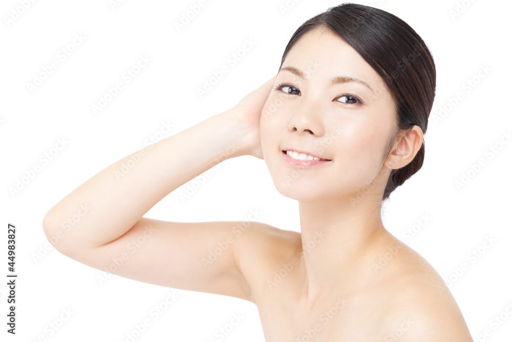 Beautiful young woman on white background. Portrait of asian. Beautiful young woman on white background. Portrait of asian.