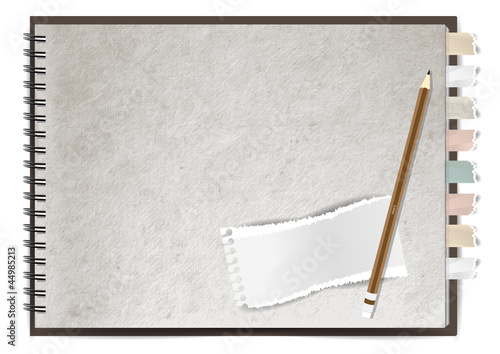 old paper notebook, Vector illustration