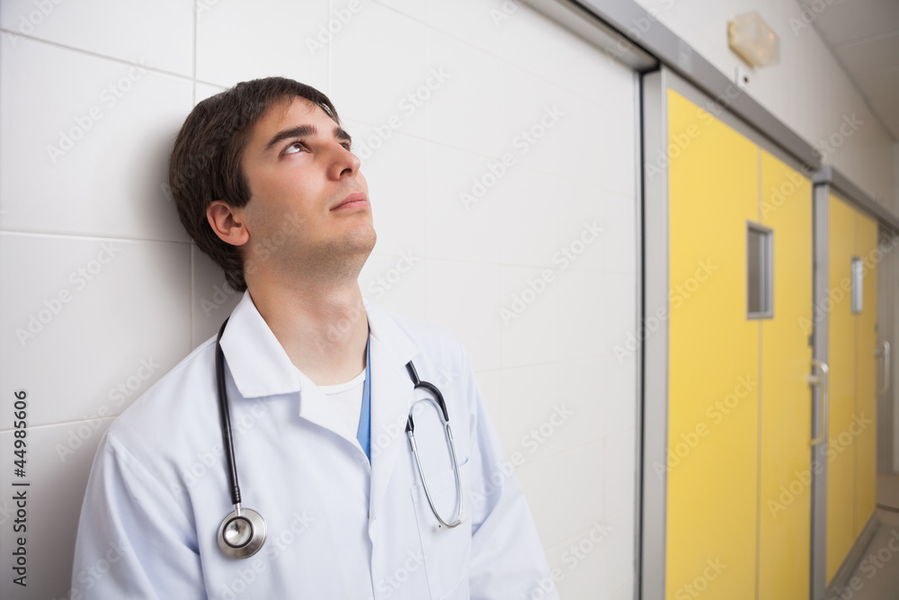 Doctor thinks while looking up Doctor thinks while looking up