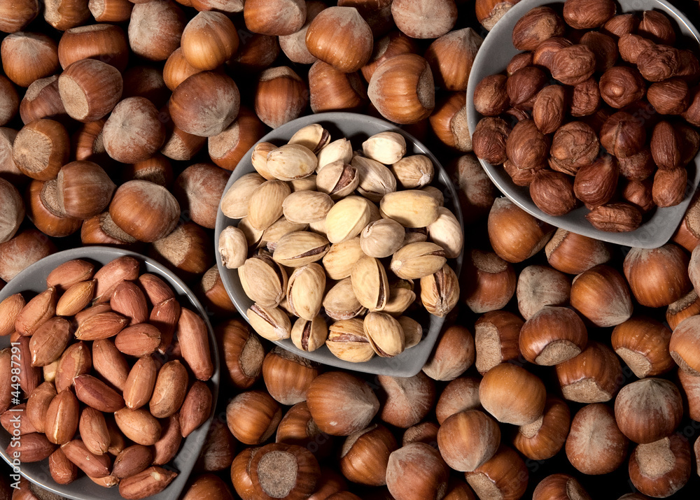Hazelnuts background Hazelnuts background