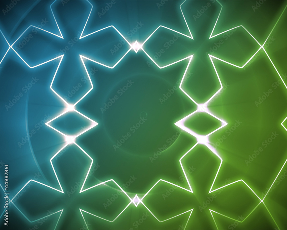 Symmetrical pattern blue and green Symmetrical pattern blue and green
