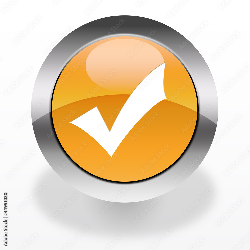 Validation glossy icon / orange Validation glossy icon / orange
