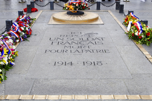 The flame of the unknown soldier in Paris