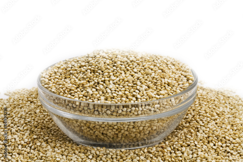 Quinoa grain in glass bowl Quinoa grain in glass bowl