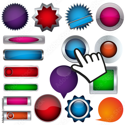 set of buttons and a cursor