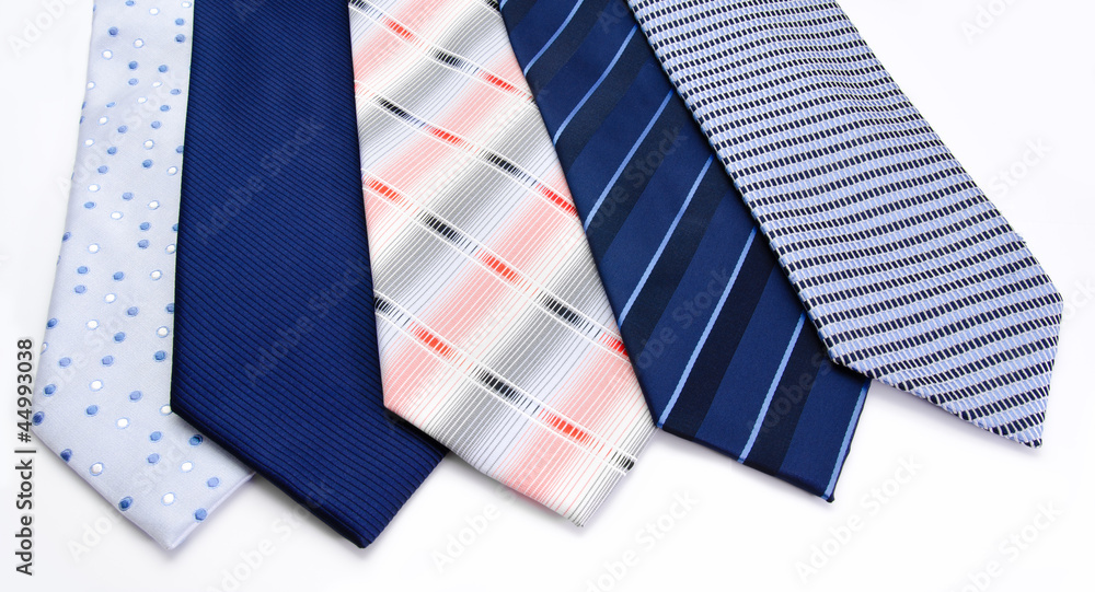 Five ties isolated on a white Five ties isolated on a white