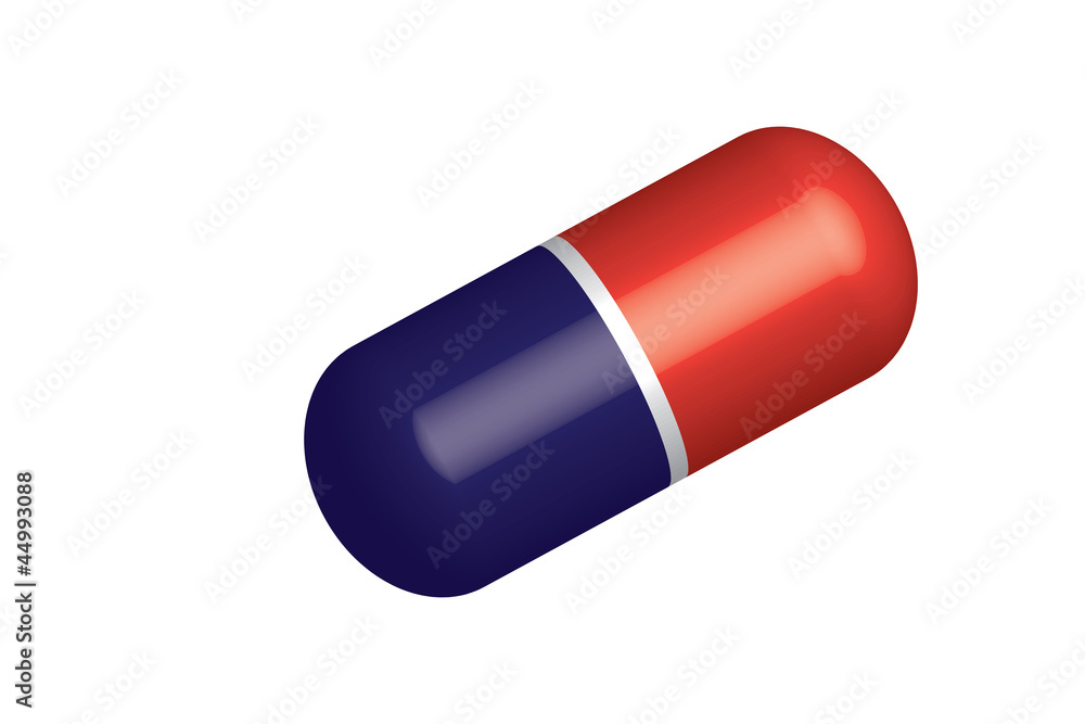 Pill vector - red and blue Pill vector - red and blue