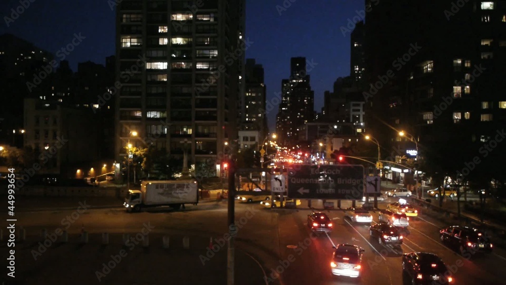 New York by night traffic street skyline manhattan New York by night traffic street skyline manhattan