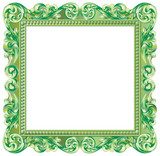 Cadre baroque carré vert
