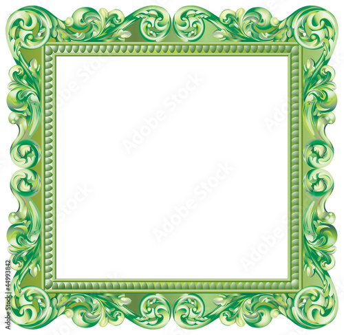 Cadre baroque carré vert