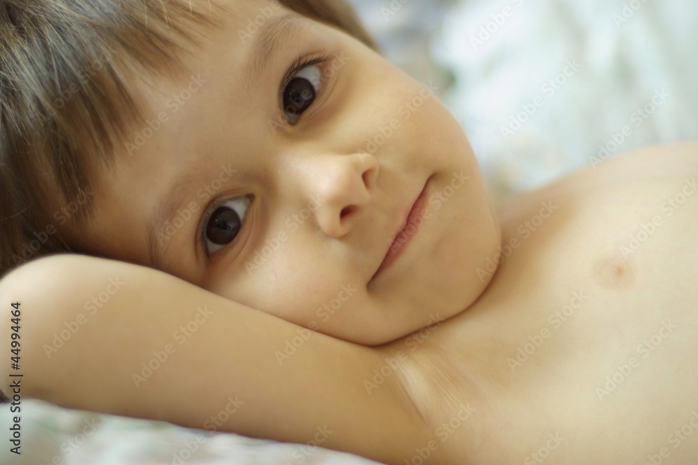 Beautiful little girl in bed Beautiful little girl in bed