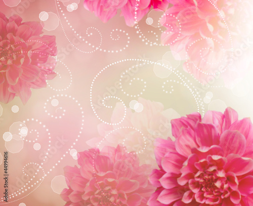 Fototapeta Naklejka Na Ścianę i Meble -  Flowers Abstract Design Art Background. Floral Wallpaper