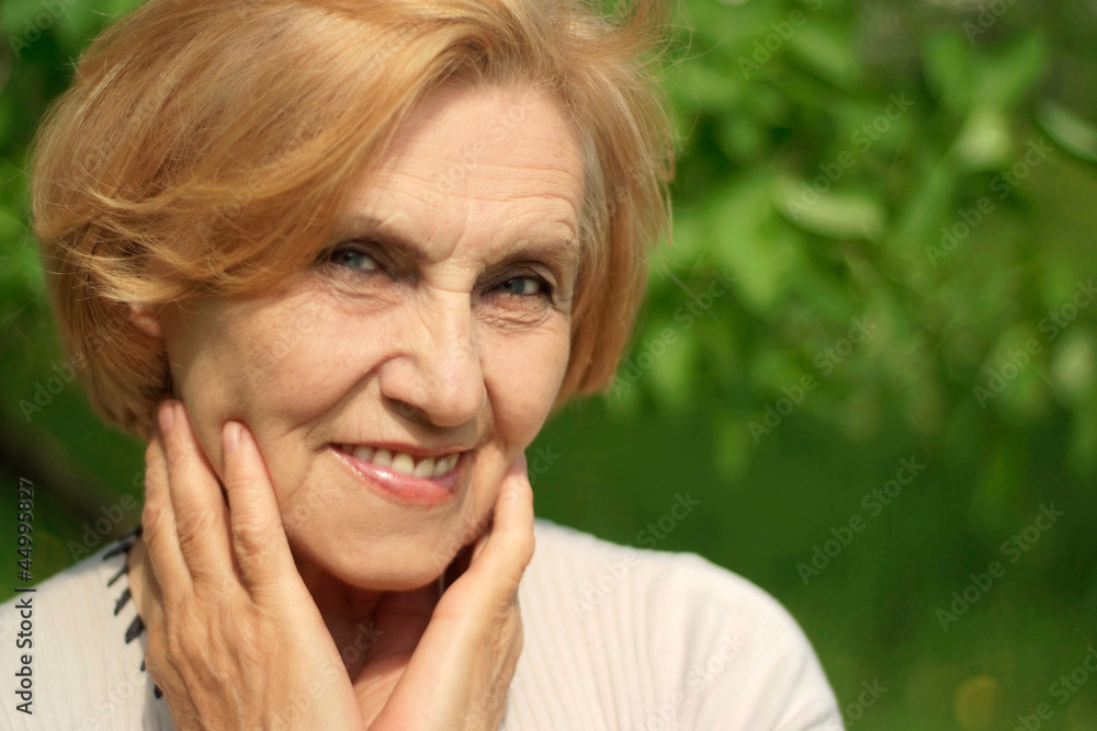 Tender woman enjoys union with nature