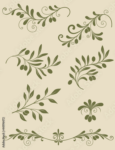 Decorative olive branch