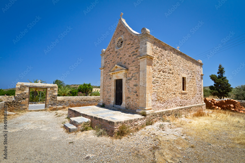 Architecture of small Greek church on Crete