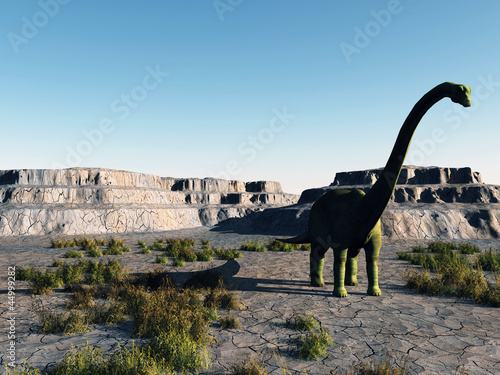 dinosaur in a dry land