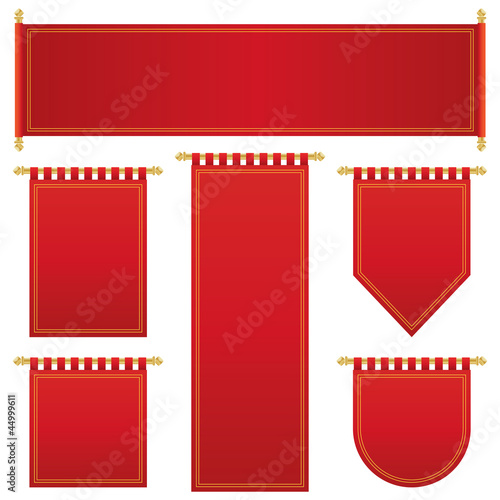 red and gold banners