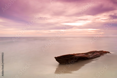 Tropical beach at beautiful sunset Mae Ramphueng beach