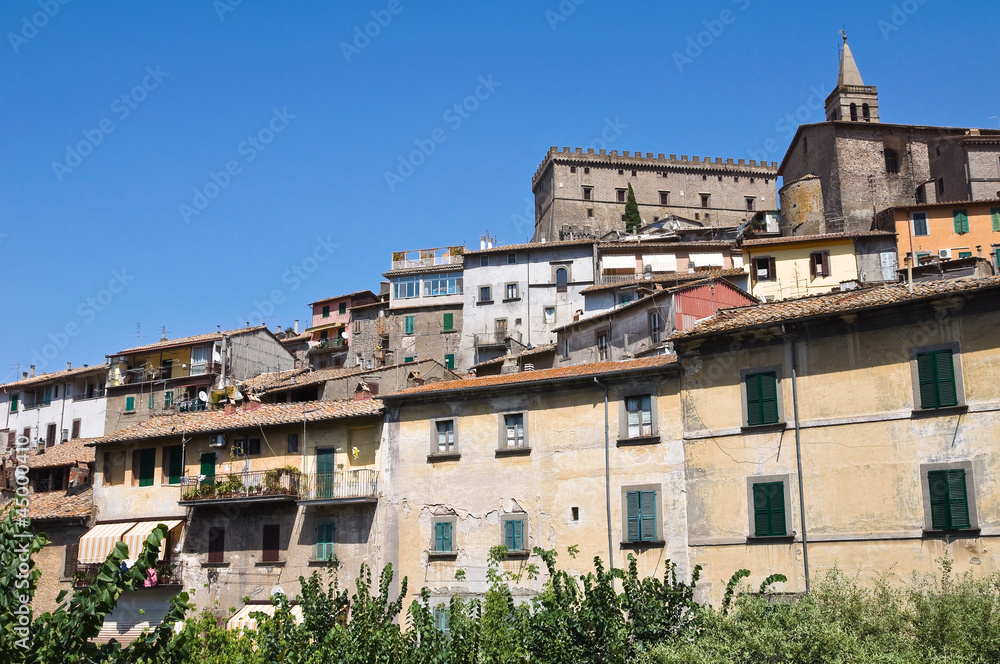 Panoramic view of Soriano nel Cimino. Lazio. Italy.