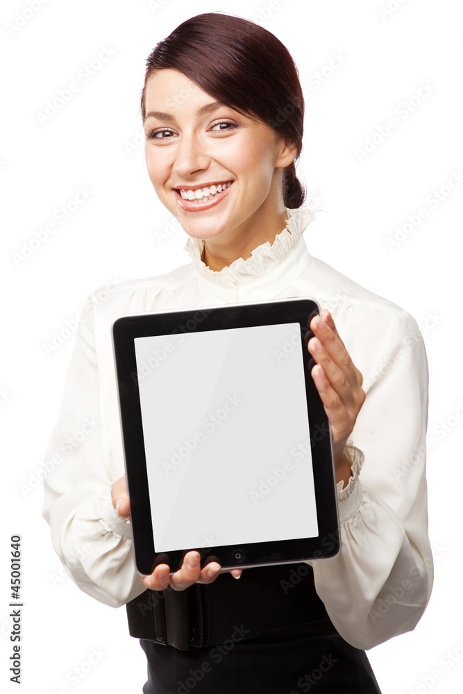 Attractive young woman with a tablet pc Attractive young woman with a tablet pc