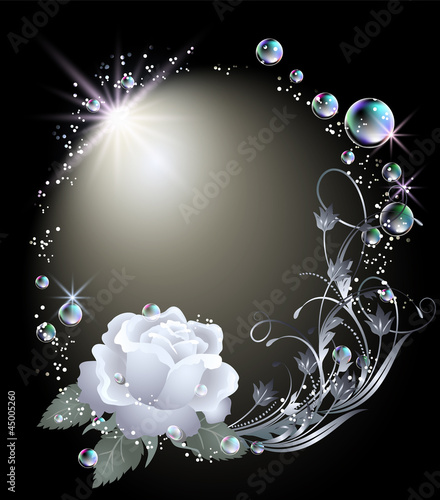 Rose, star and bubbles