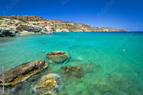 Fototapeta Naklejka Na Ścianę i Meble -  Blue lagoon of Vai beach on Crete, Greece