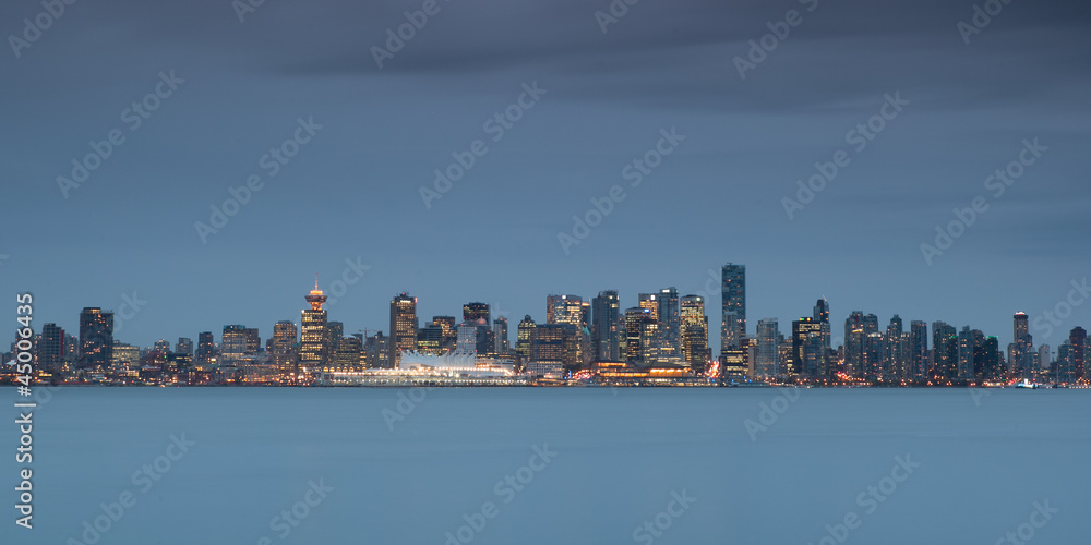 Naklejka premium Vancouver´s skyline in the evening,Vancouver, Canada
