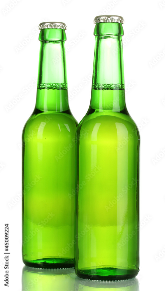 two bottles of beer isolated on white two bottles of beer isolated on white