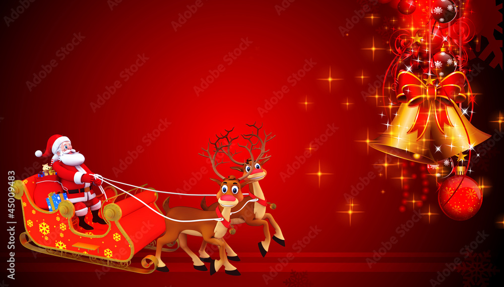 santa inside his sleigh before jingle bell