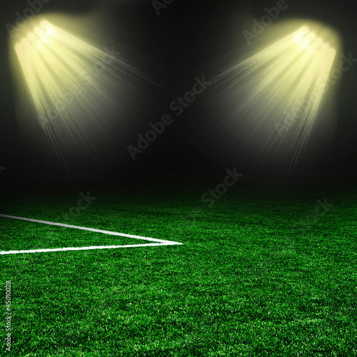 Soccer ball on the green field with lightnings © Aleksandr Salenko