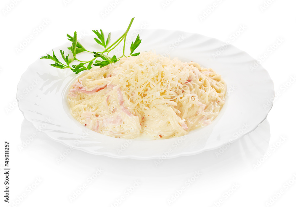 plate of pasta and smoked salmon plate of pasta and smoked salmon