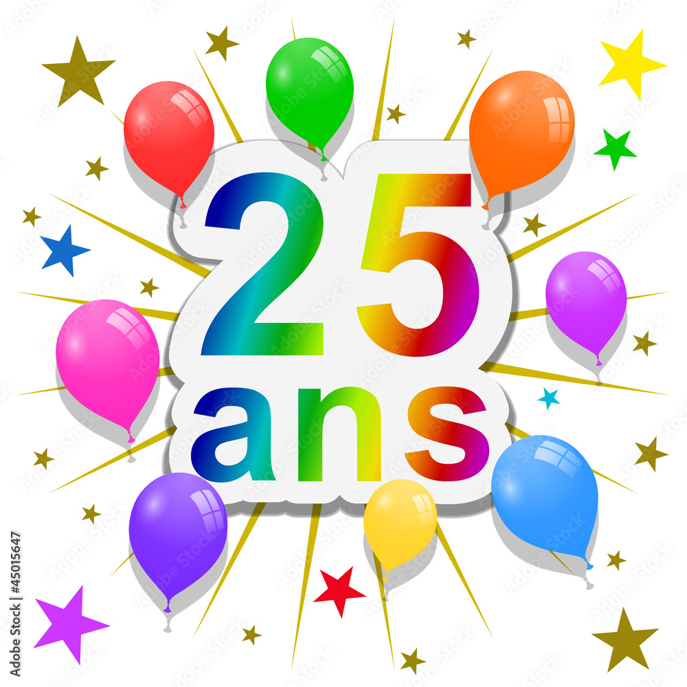 Anniversaire, 25 ans Stock Illustration