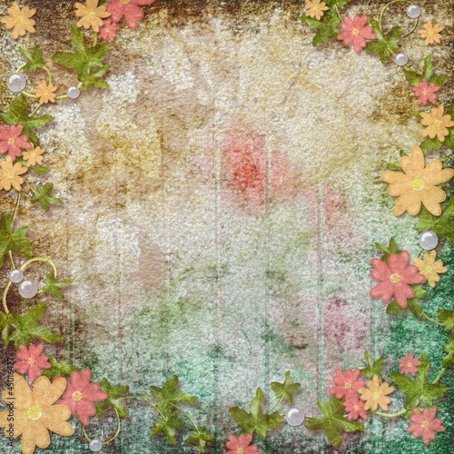 vintage paper with flowers
