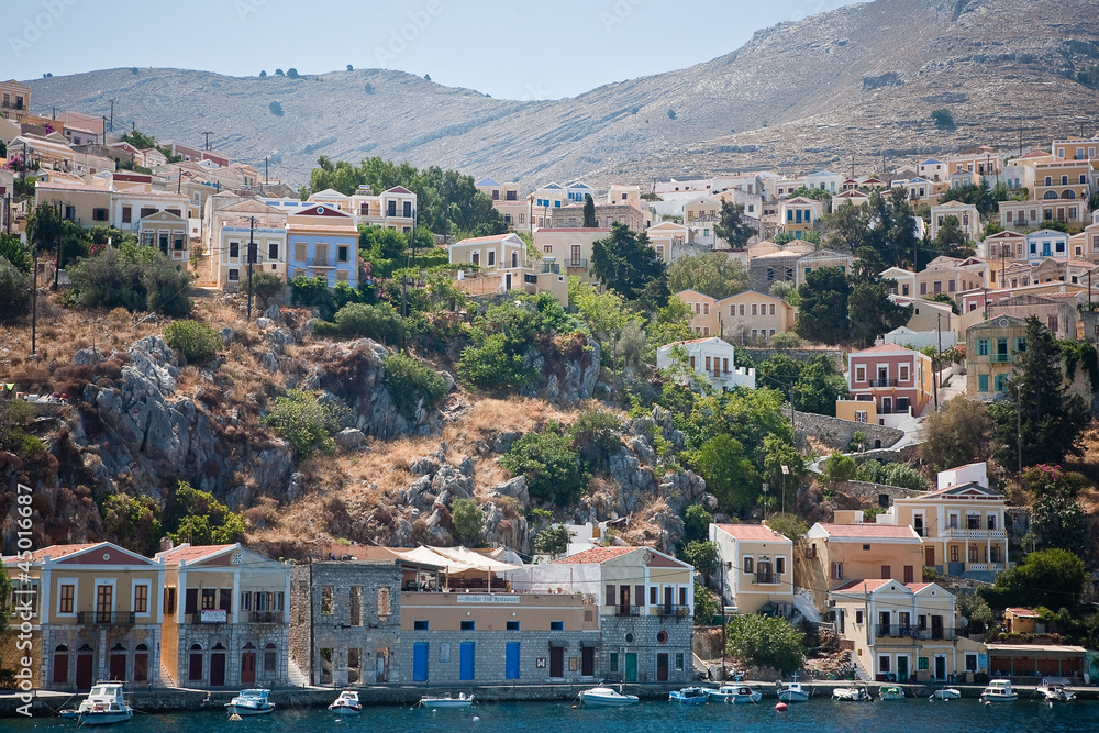 Greece  Dodecanesse  Island Symi. Colorful houses 