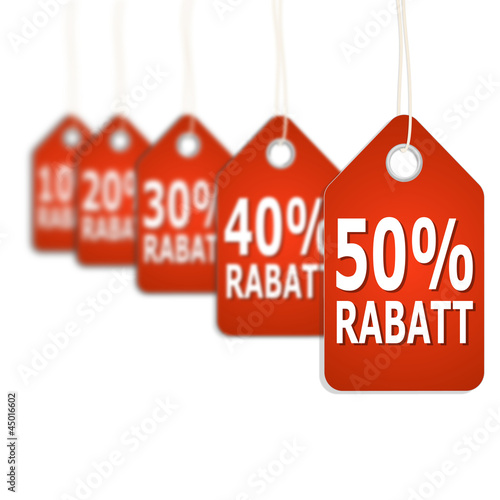 50 % Rabatt - rote Anhänger
