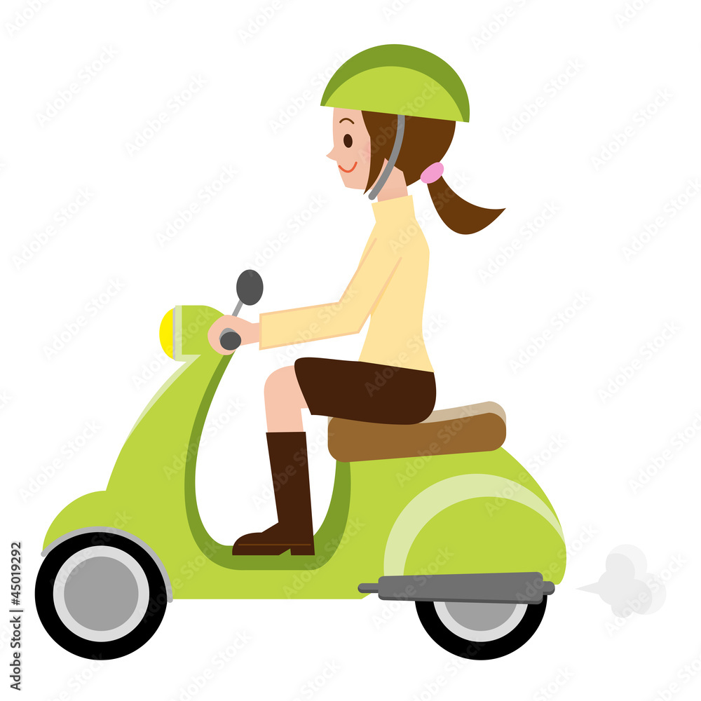 Fototapeta premium バイクに乗る女性