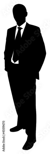 Silhouette eines stehenden Geschäftsmannes