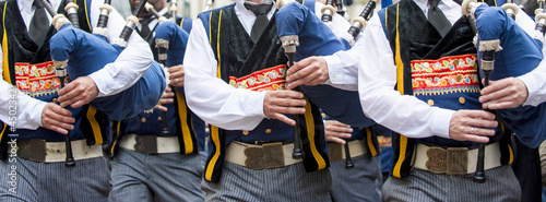 breton bagpipe in panoramic