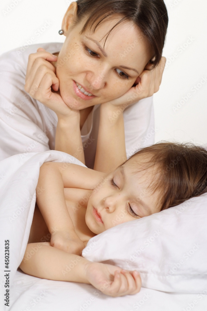Adorable little girl sleeping at home Adorable little girl sleeping at home