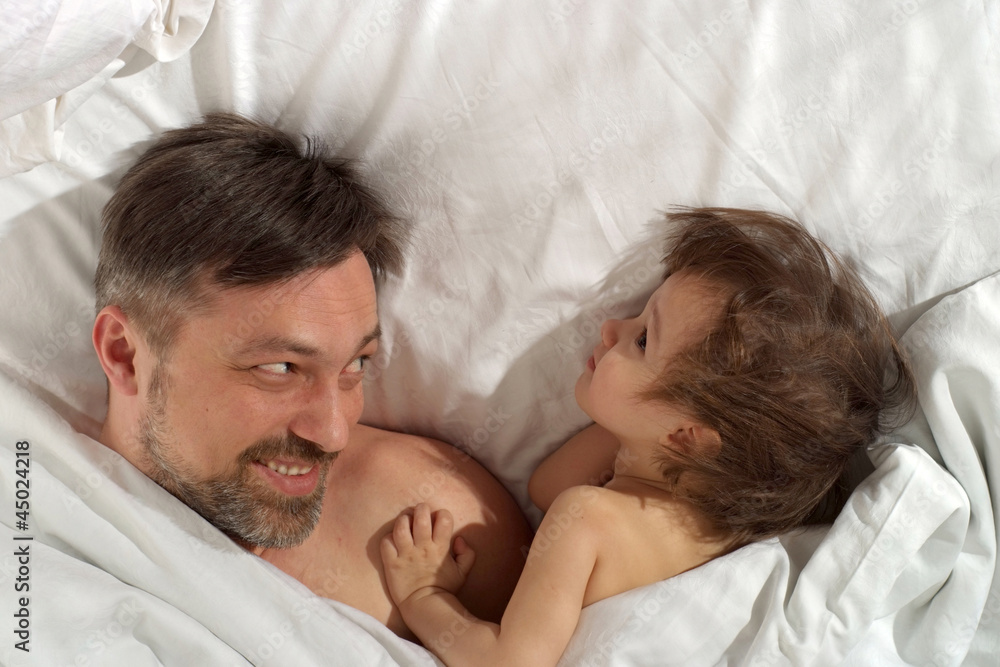 Little child with dad Little child with dad