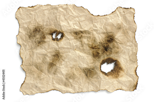 Crumpled Paper with burned edges