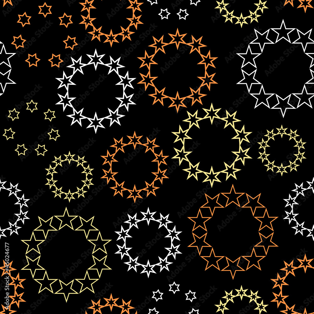 seamless pattern with stars in a circle