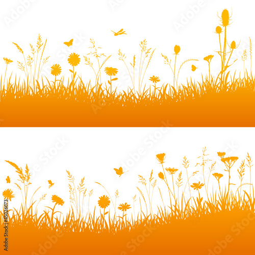 Vektor Gräser Wiese Orange