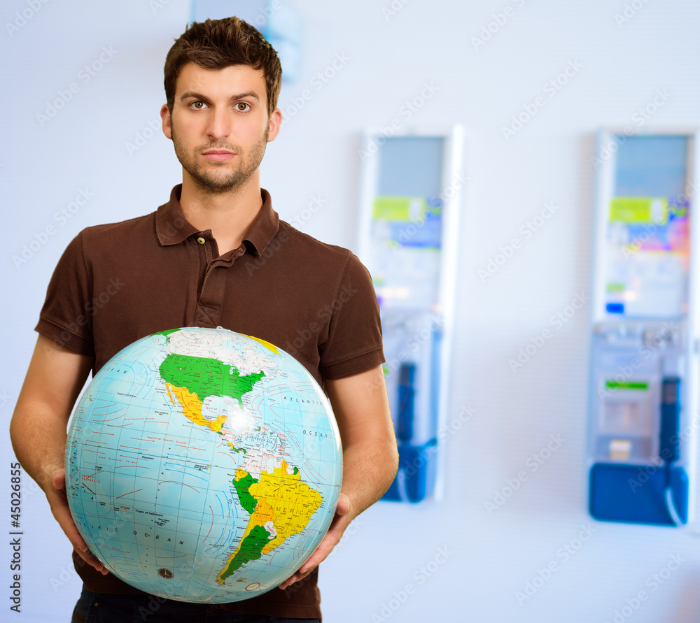 Man Holding Globe Man Holding Globe