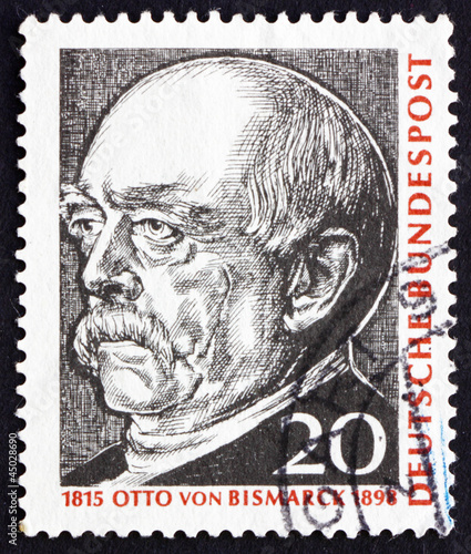 Obraz na płótnie Postage stamp Germany 1965 Otto von Bismarck, Prussian Statesman