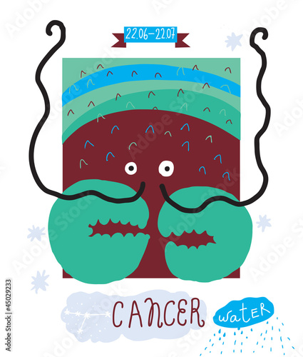 Cancer. zodiac vector drawing