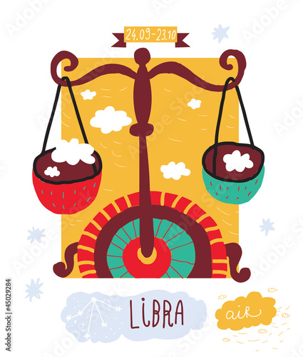 Libra. zodiac vector drawing