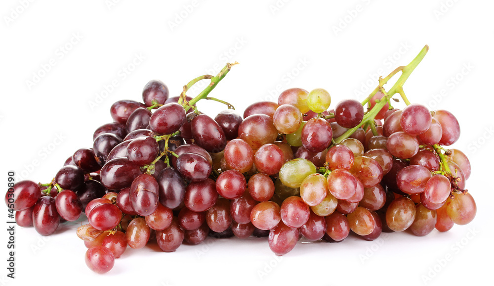 Delicious ripe grapes isolated on white Delicious ripe grapes isolated on white